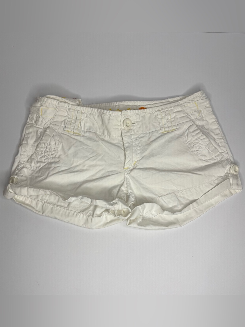 Y2K American Eagle White Low Rise Mini Shorts Womens Size 2